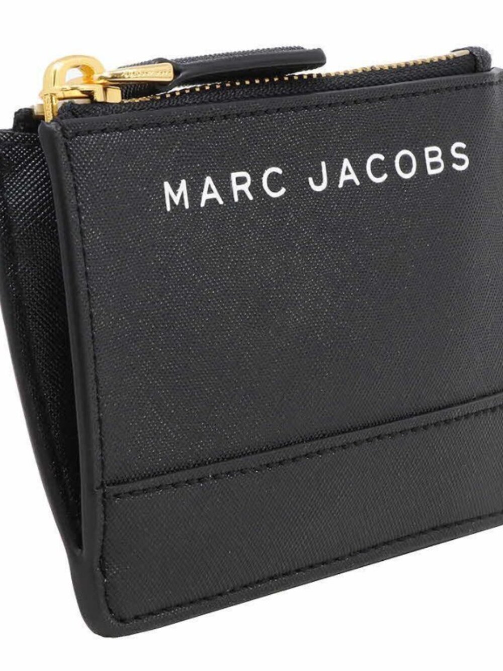 Marc Jacobs Black Card Holder with Gold Key Ring